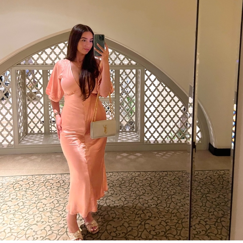 Bardot Satin Midi Dress